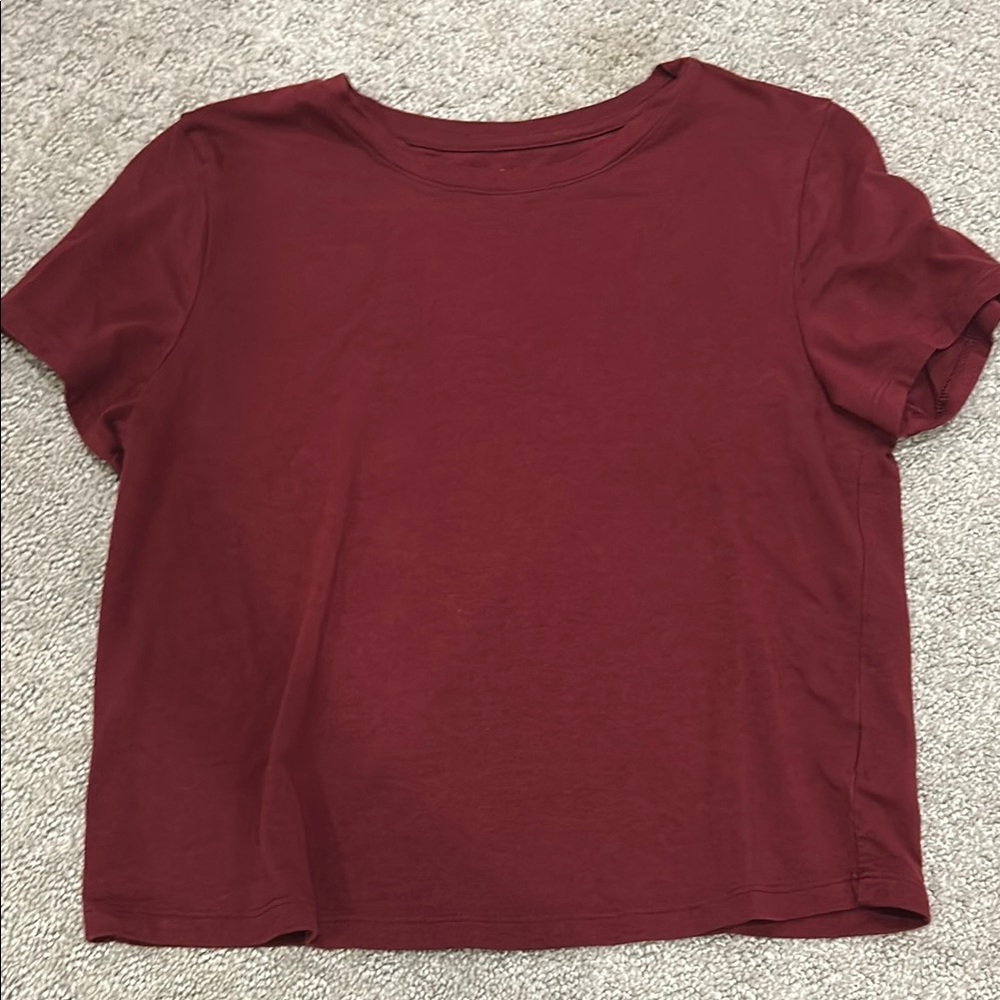 Old Navy Red Crop Relaxed T-Shirt
